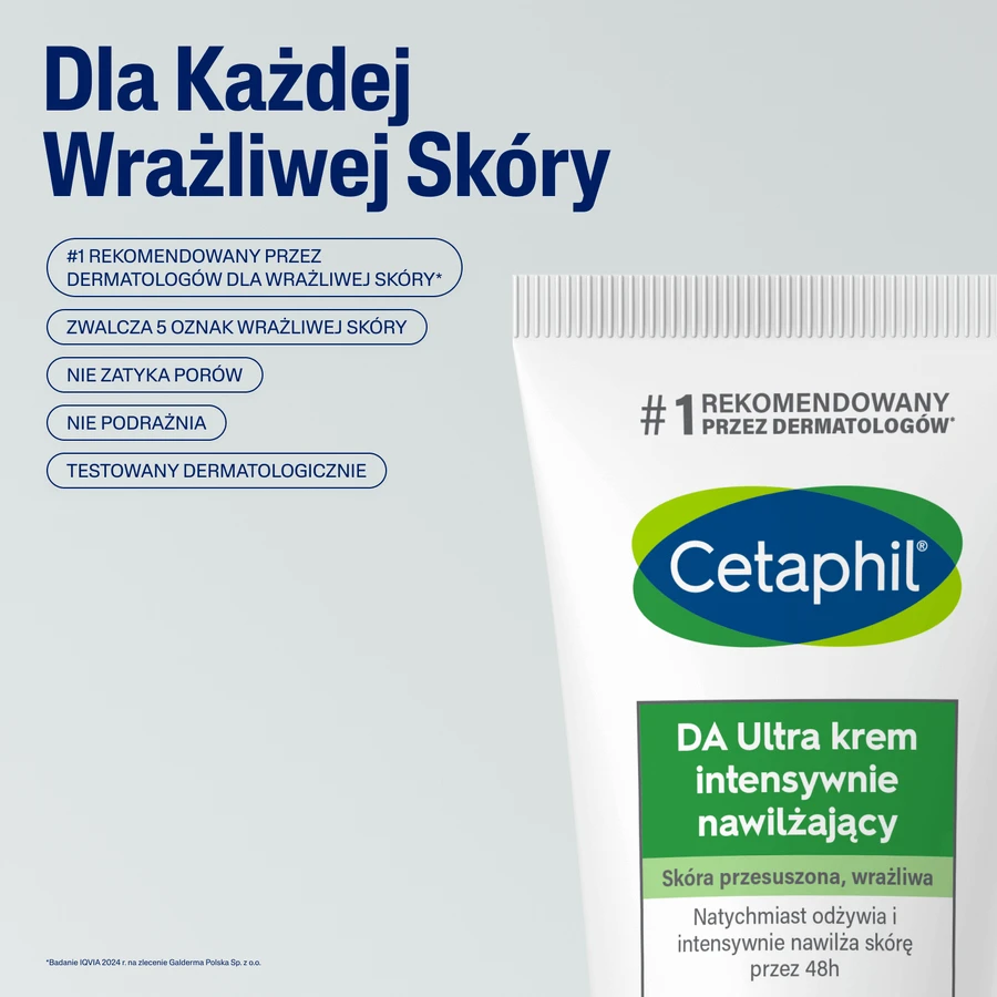Cetaphil DA Ultra, крем для зволоження інтенсивний, для всієї родини, 85 г + крем для зволоження шкіри обличчя з кислотою гіалуроновою, крем-ноапте, 48 мл безкоштовно: ціни та характеристики