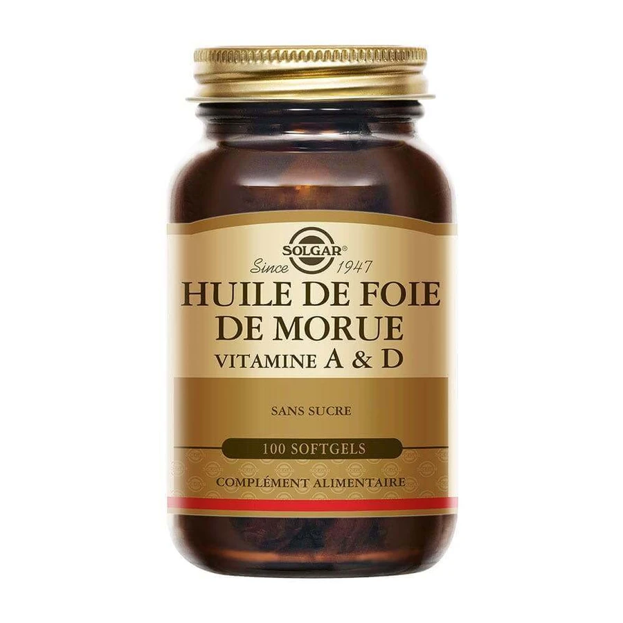 Solgar Huile De Foie De Morue Vitamines A et D Vitalité 100 Softgels: цены и характеристики