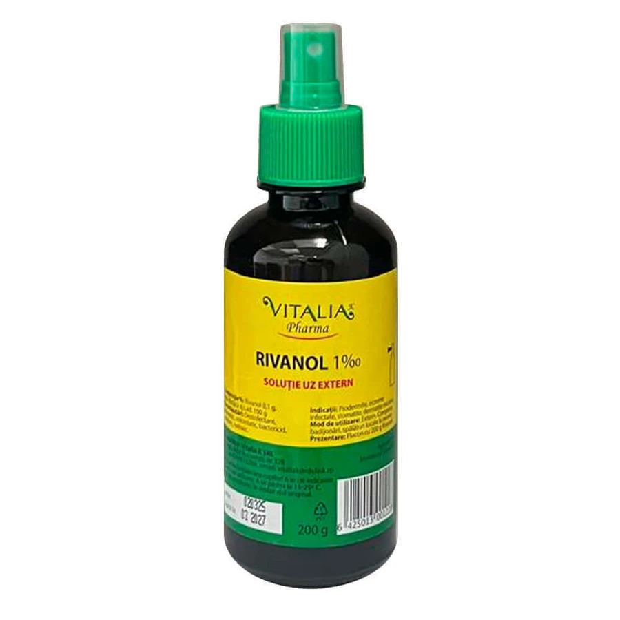 Риванол 1‰ з розпилювачем, 200 г, Vitalia: ціни та характеристики