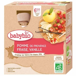 Babybio Органічні пляшечки від 6 місяців Фруктові 4х90г