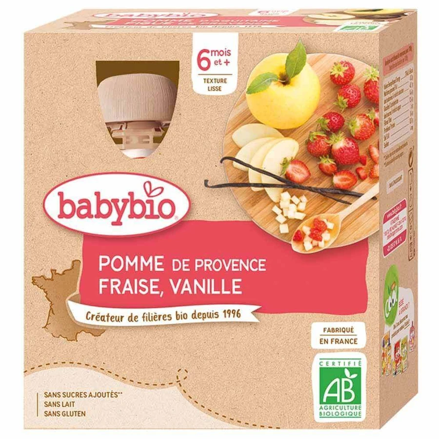 Babybio Органічні пляшечки від 6 місяців Фруктові 4х90г: ціни та характеристики