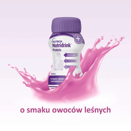 Набір протеїнів Nutridrink Protein, харчова добавка, зі смаком лісових фруктів, 8 х 125 мл + буклет з рецептами безкоштовно: ціни та характеристики