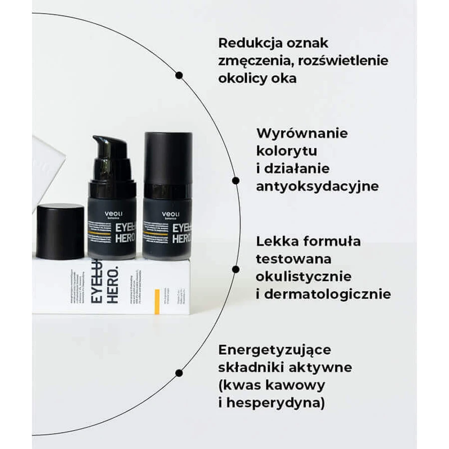 Veoli Botanica Eyeluminate Hero, сироватка для шкіри навколо очей, що заряджає енергією та освітлює, 15 мл: ціни та характеристики
