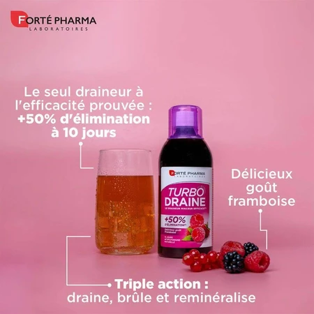 Forté Pharma TurboDraine Похудение и очищение дренаж со вкусом малины 2х500 мл: цены и характеристики