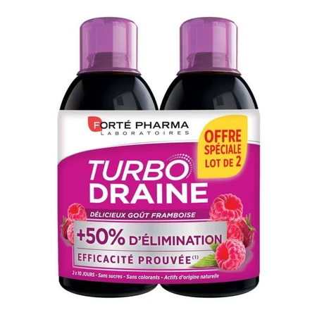 Forté Pharma TurboDraine Похудение и очищение дренаж со вкусом малины 2х500 мл: цены и характеристики
