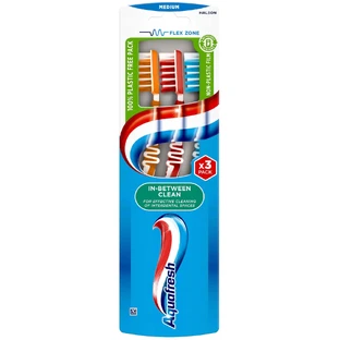 Набір Aquafresh In-between Clean, зубна щітка середня, 3 шт.
