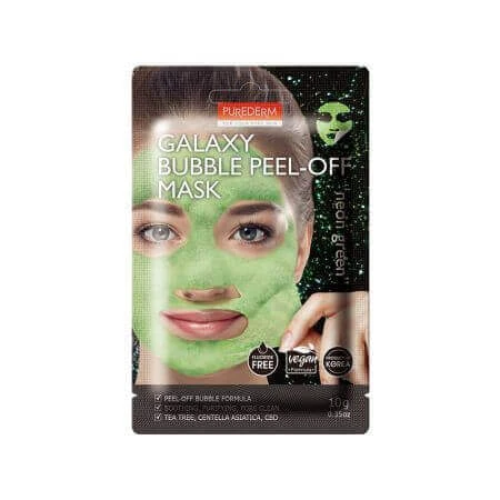 Отшелушивающая маска для лица с пузырьками Galaxy Neon Green, 10 г, Purederm: цены и характеристики