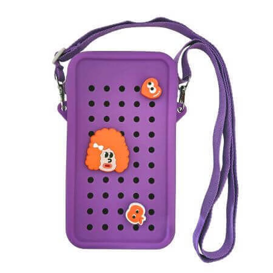 Силіконовий чохол на блискавці з брелоками для телефону Crossbody, Purple, Acvila: ціни та характеристики
