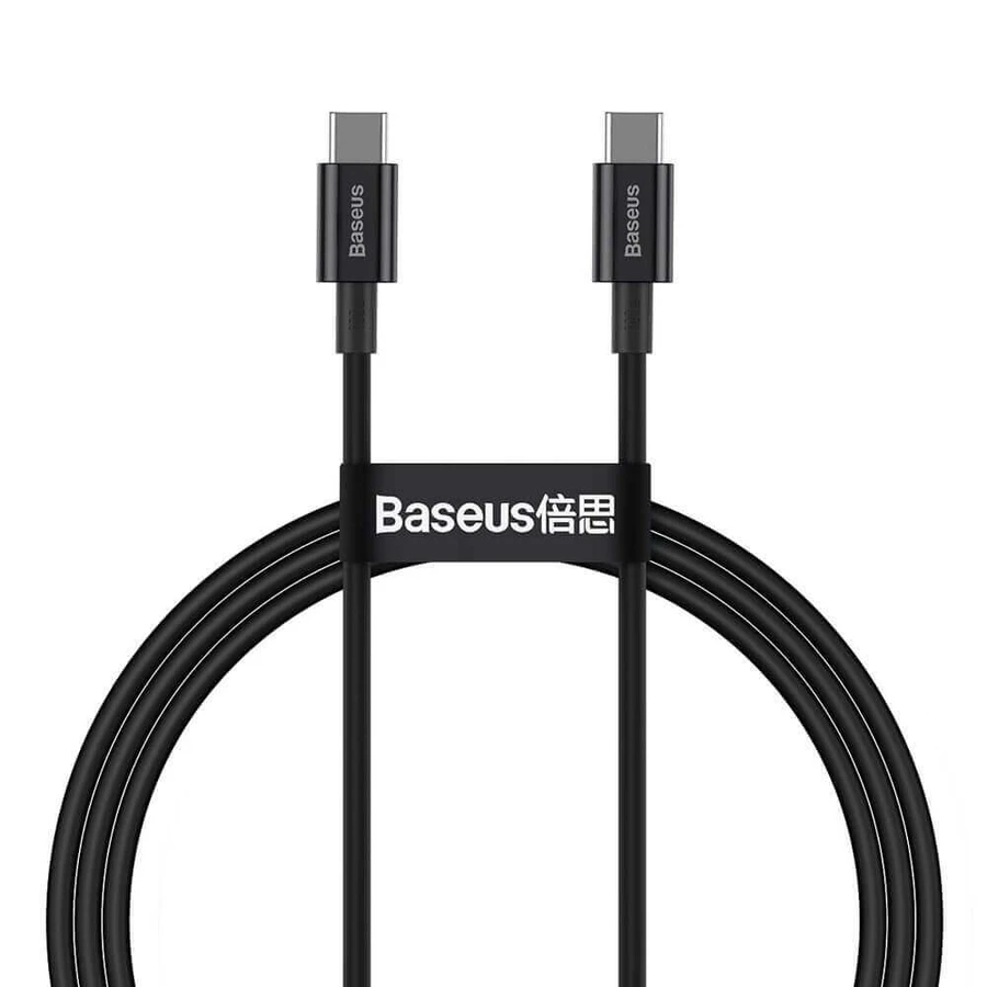 Кабель Baseus CATYS-B01 USB-C - USB-C PD QC FCP 100W 5A 480Mbps 1m - черный: цены и характеристики