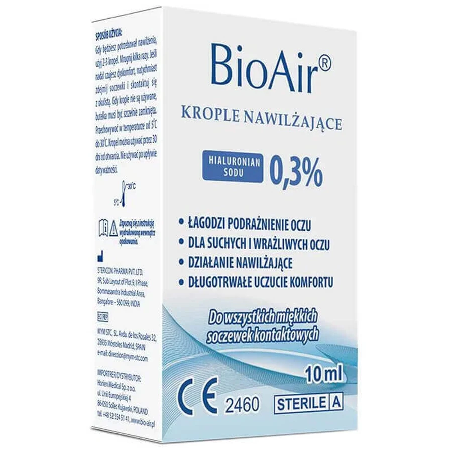Зволожуючі краплі для очей BioAir, 10 мл: ціни та характеристики
