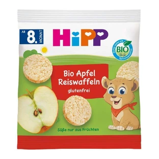 Органические рисовые кружочки с яблоком, 30 г, Hipp