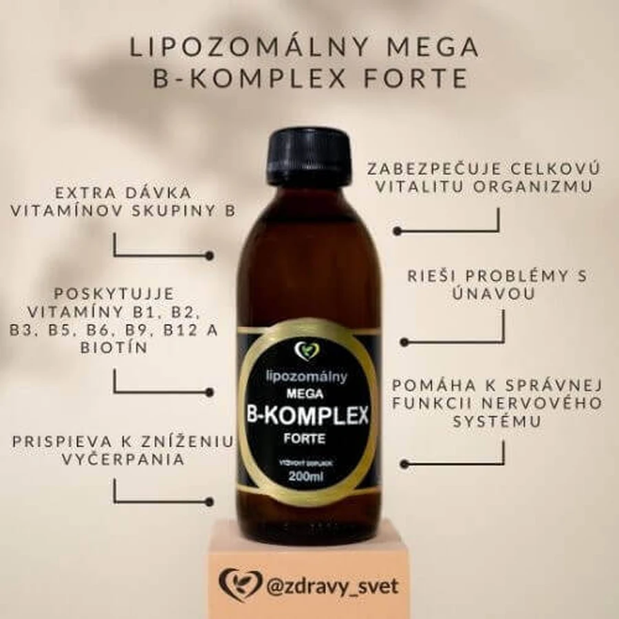 Healthy World Ліпосомальні вітаміни мега В-комплекс форте 1×200 мл, вітамінна добавка: ціни та характеристики