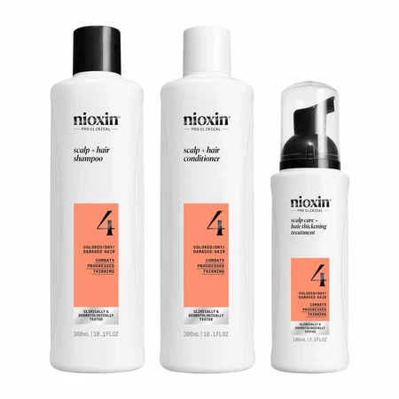 Набор Nioxin System 4 для окрашенных/сухих/поврежденных волос и усиленного выпадения 700 мл: цены и характеристики