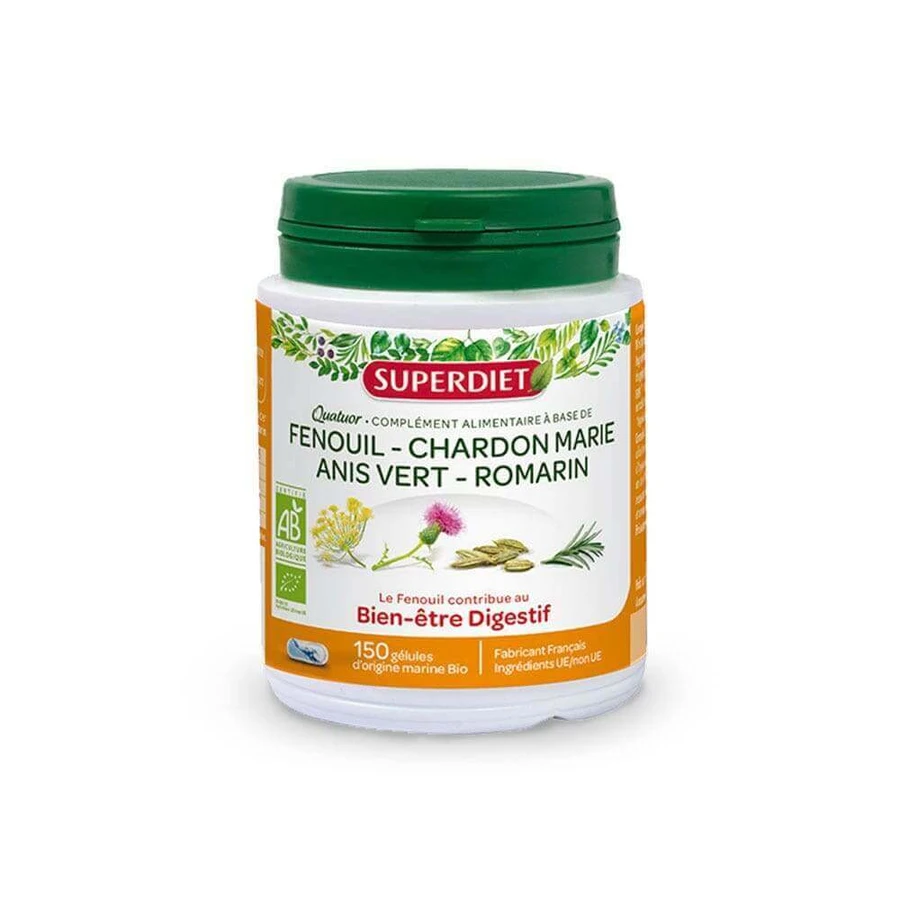 Superdiet Quatuor Digestion Organic Fennel 150 Gelule: цены и характеристики