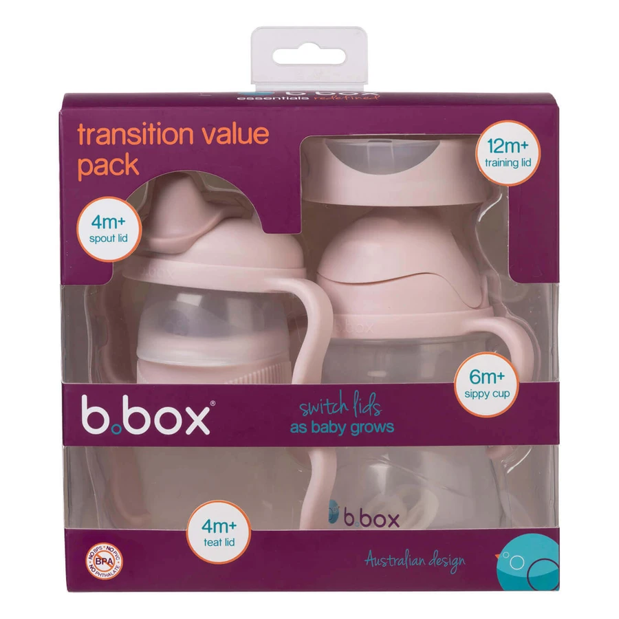 B.Box, ceașcă pentru învățat să bea, set 4 în 1, roz, de la 4 luni, 240 ml: цены и характеристики