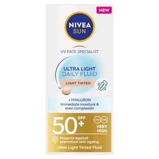 Nivea Сонцезахисний денний флюїд для обличчя ультралегкий, з легким відтінком, SPF 50+, 40 мл