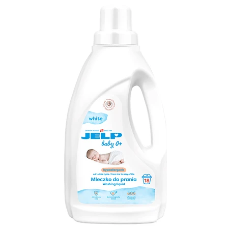 Jelp Baby 0+, гіпоалергенне молочко для прання, біле, 1,5 л + безкоштовний ведмедик: ціни та характеристики