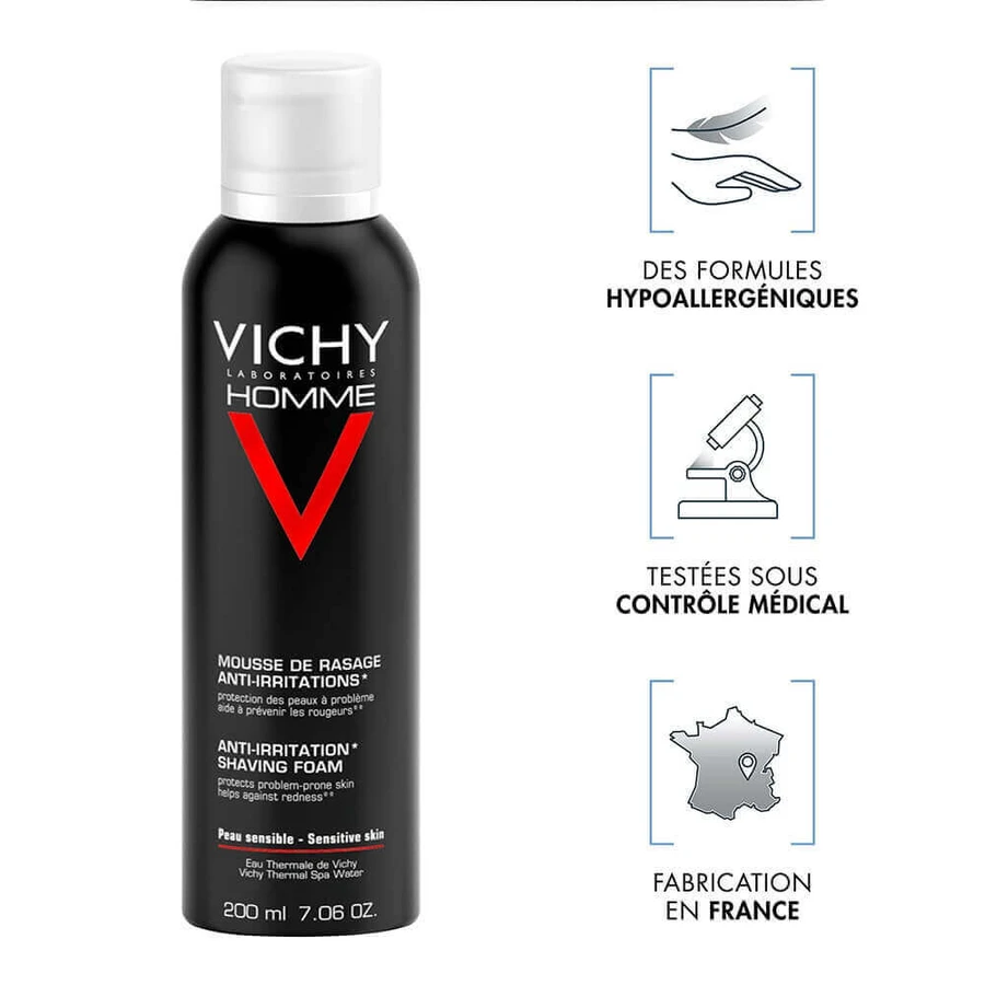 Vichy Мужская пена для бритья против раздражения чувствительной кожи 200 мл: цены и характеристики