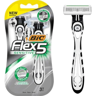 BIC Flex 5, мужская бритва, одноразовая, 5 лезвий, 3 штуки