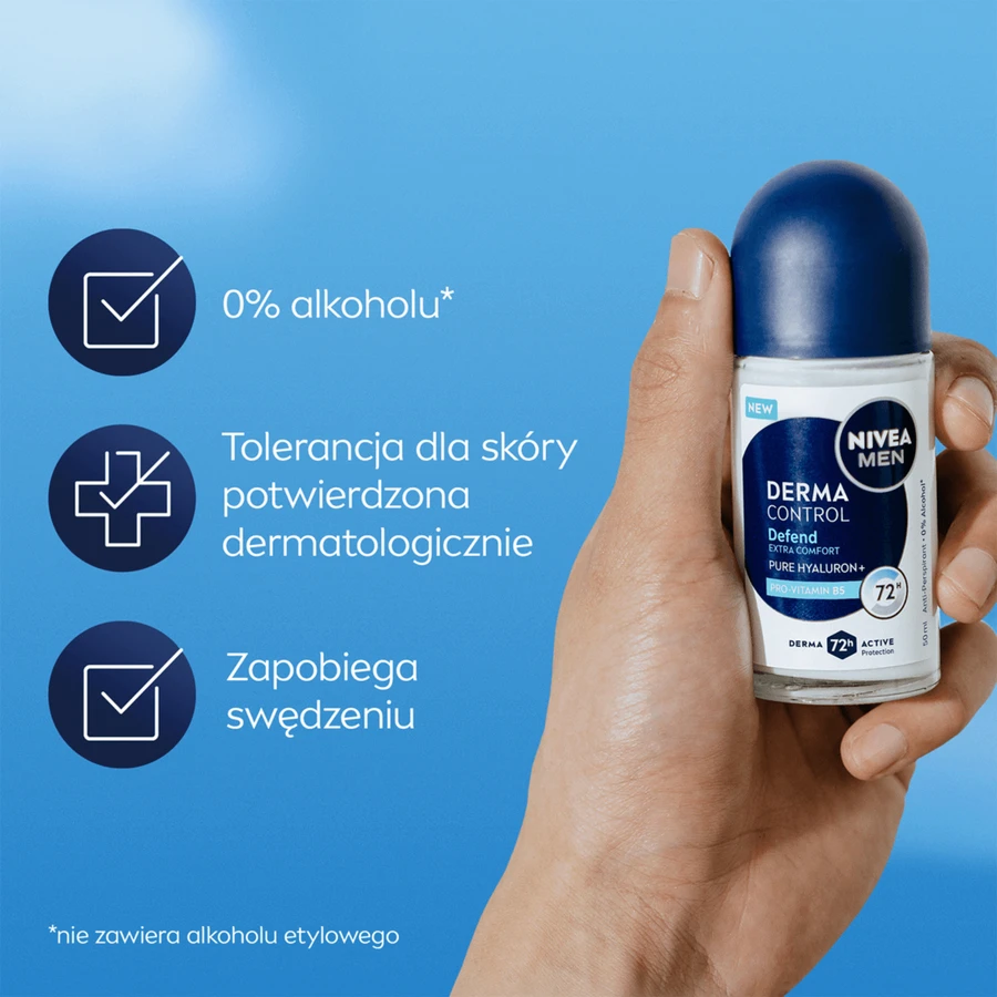 Nivea Men Derma Control Defend, антиперспирант, ролл-он, 50 мл: цены и характеристики