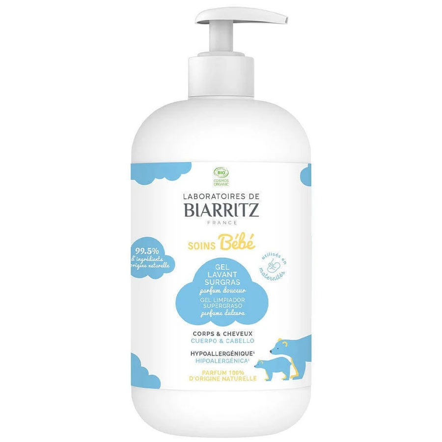 Laboratoires De Biarritz Baby Products Органічна парфумерія Делікатний очищуючий гель для тіла та волосся 500 мл: ціни та характеристики
