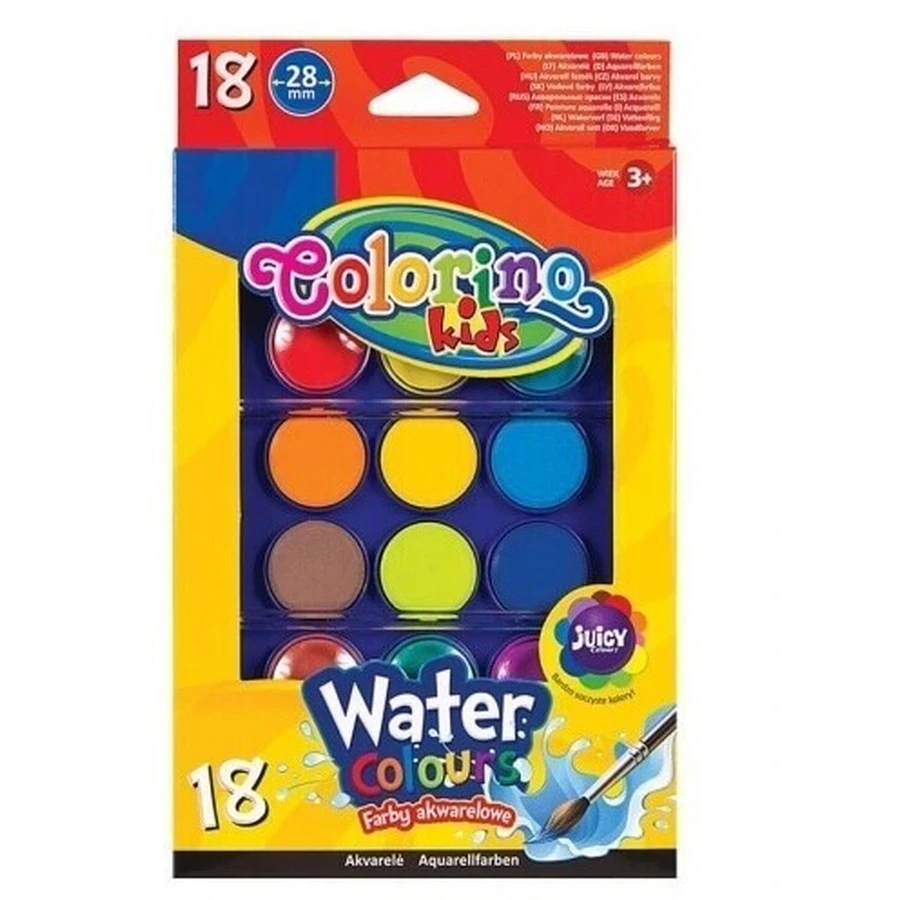 Colorino, акварельные краски, 18 цветов: цены и характеристики