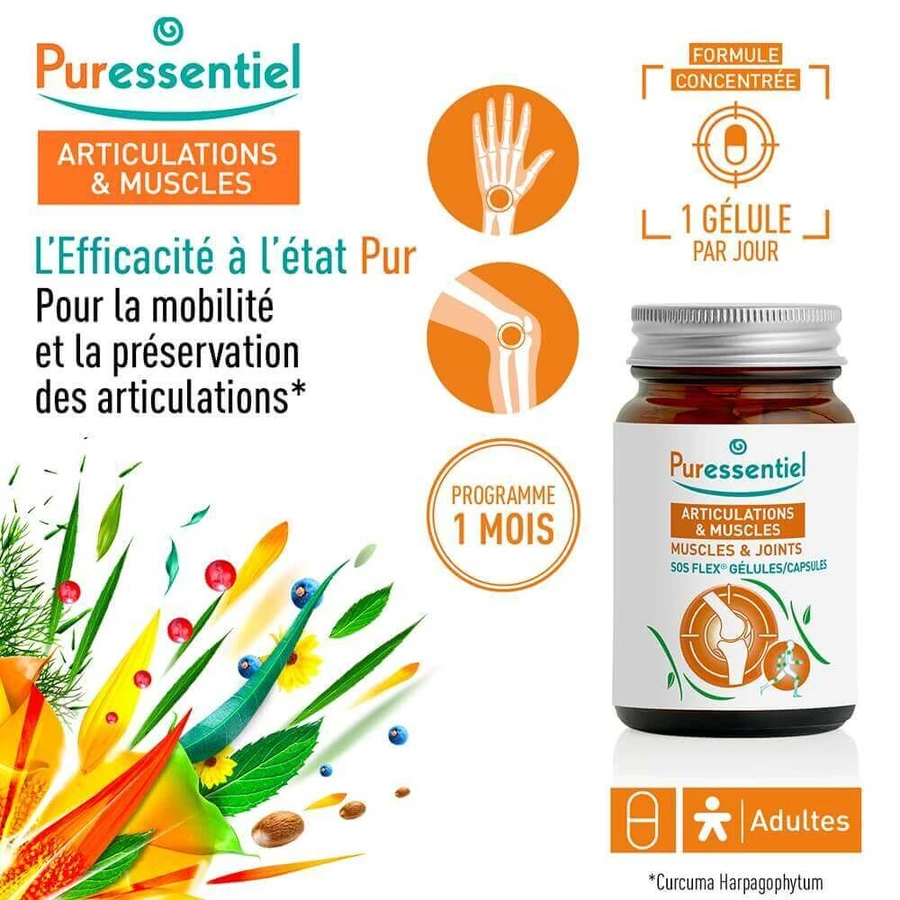 Puressentiel для суглобів та м'язів S.O.S Flex 30 капсул: ціни та характеристики