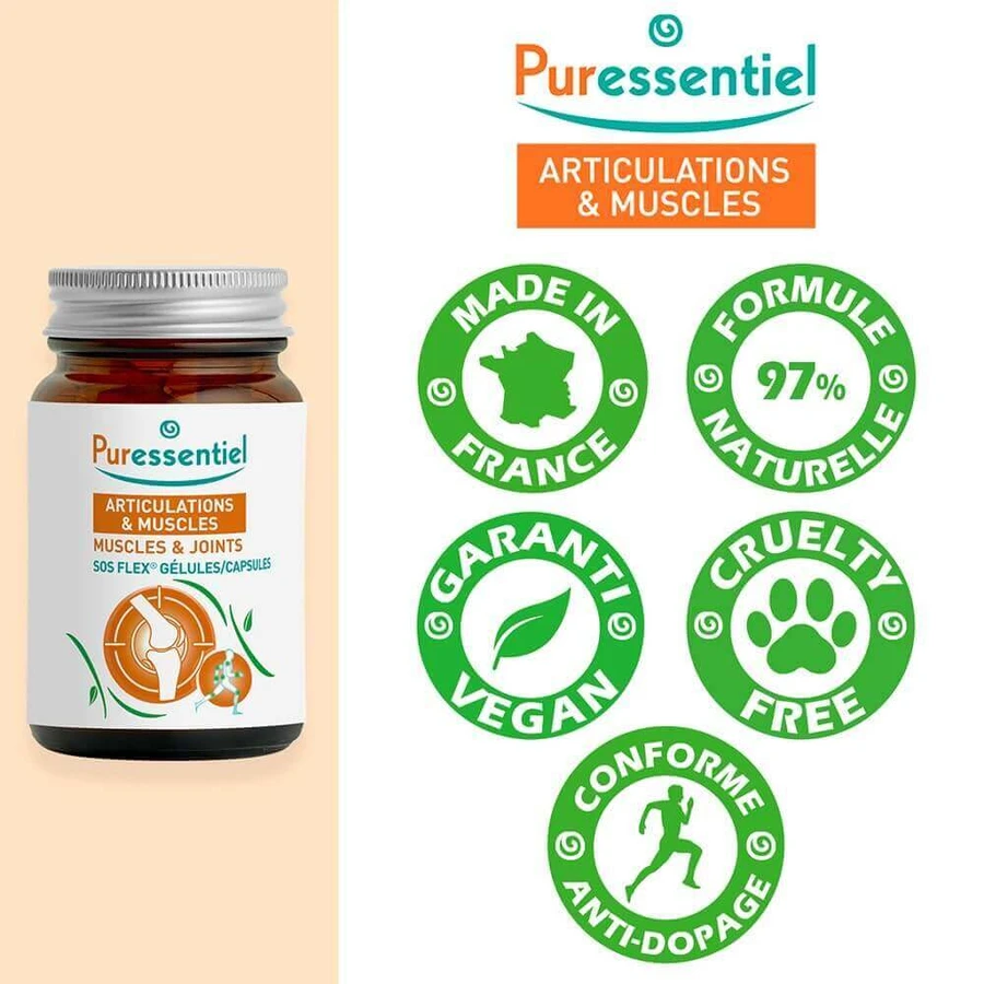 Puressentiel для суглобів та м'язів S.O.S Flex 30 капсул: ціни та характеристики