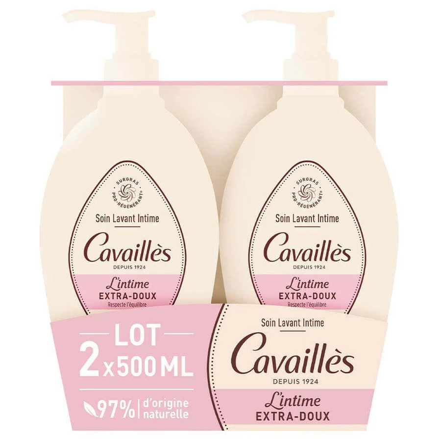 Cavaillès Intimate Dryness Extra-Delicate Natural Intimate Cleanser 2х500 мл: цены и характеристики