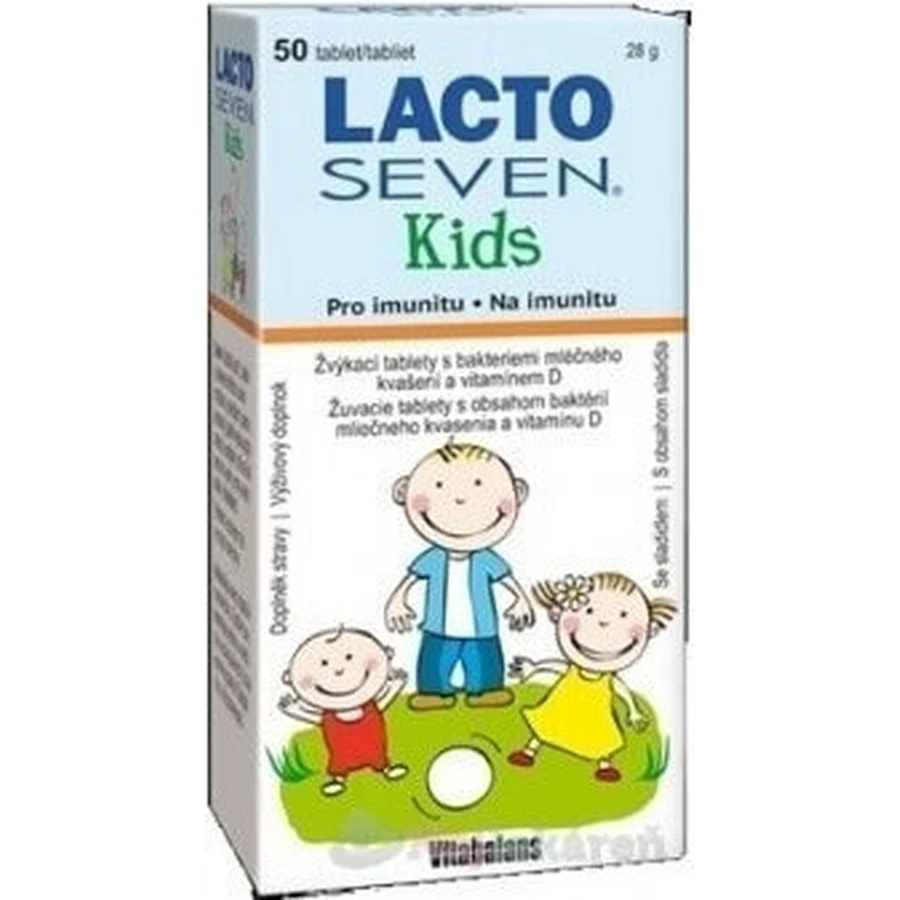 Vitabalans LACTOSEVEN Kids DISPLEJ 9×50 tbl, дієтична добавка для дітей: ціни та характеристики