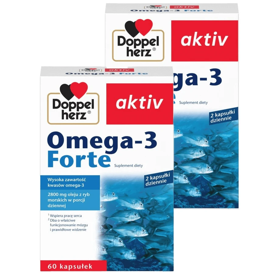Набор Doppelherz aktiv Omega-3 Forte, 2 x 60 капсул: цены и характеристики