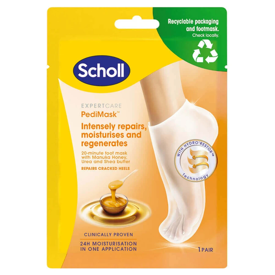 Expert Care PediMask Manuka Honey Маска для ніг з медом мануки, 1 пара, Scholl: ціни та характеристики