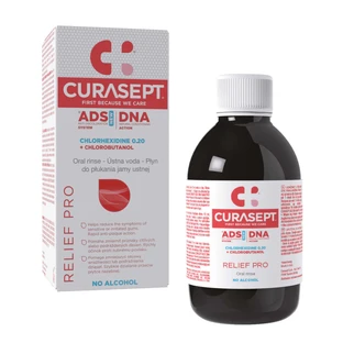 Curasept ADS DNA 220 Relief Pro, ополіскувач для порожнини рота з хлоргексидином 0,20% та хлорбутанолом, 200 мл