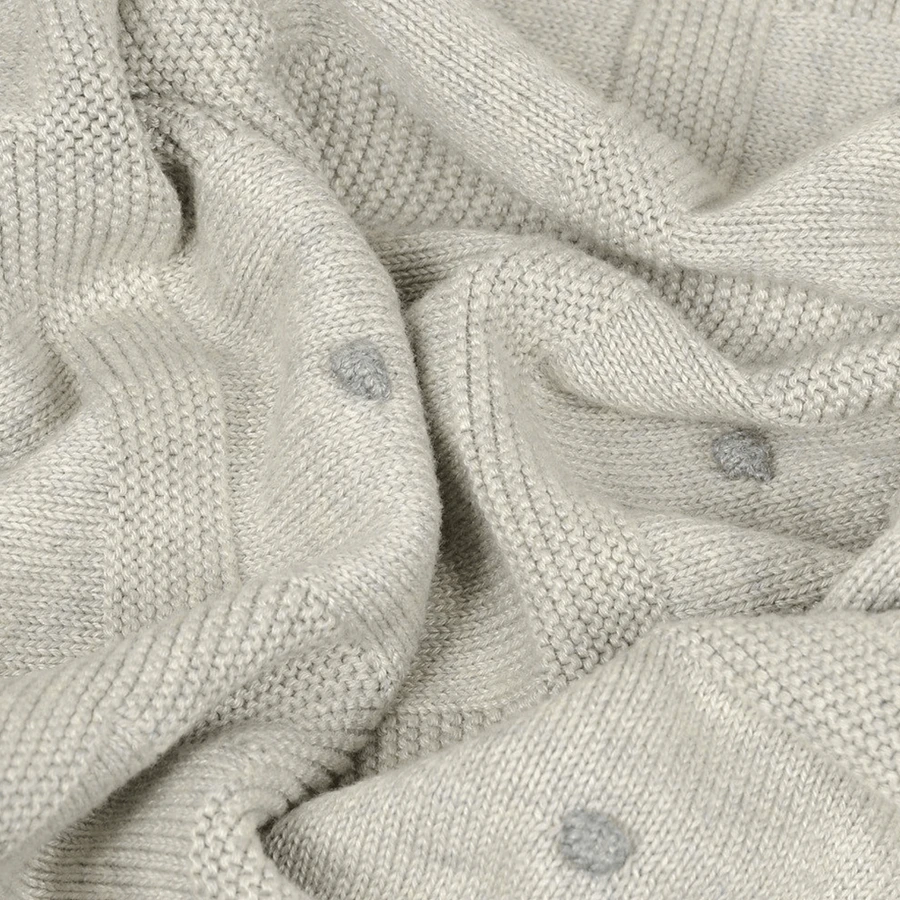 BabyMatex, ковдра бамбукова з декоративними кульками Акцент, 80 см х 100 см, світло-сіра: ціни та характеристики
