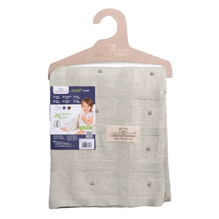 BabyMatex, ковдра бамбукова з декоративними кульками Акцент, 80 см х 100 см, світло-сіра: ціни та характеристики