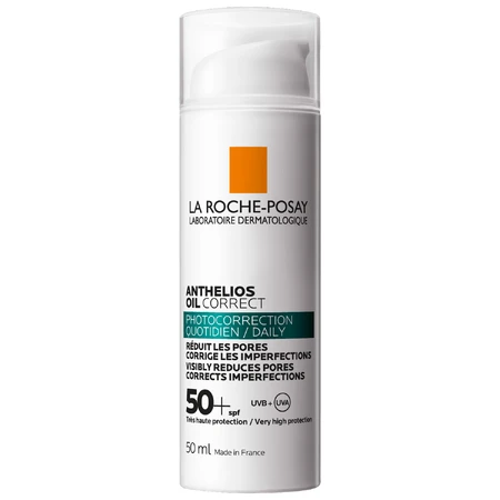 La Roche-Posay Anthelios Oil Correct, гель-захисний крем для обличчя, чутлива, комбінована та жирна шкіра, SPF 50+, 50 мл + брелок безкоштовно: ціни та характеристики