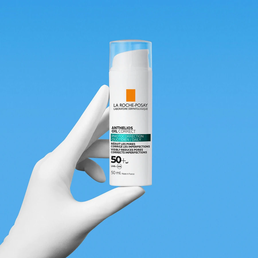 La Roche-Posay Anthelios Oil Correct, гель-захисний крем для обличчя, чутлива, комбінована та жирна шкіра, SPF 50+, 50 мл + брелок безкоштовно: ціни та характеристики