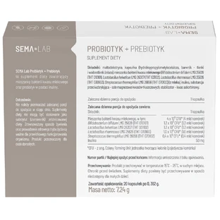SEMA Lab Пробіотик + пребіотик, 20 капсул