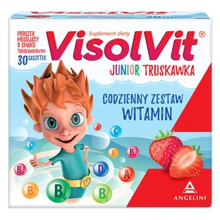 Visolvit Junior Pachet cu căpșuni, pentru copii peste 3 ani, 2 x 30 plicuri