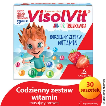 Visolvit Junior Pachet cu căpșuni, pentru copii peste 3 ani, 2 x 30 plicuri: цены и характеристики