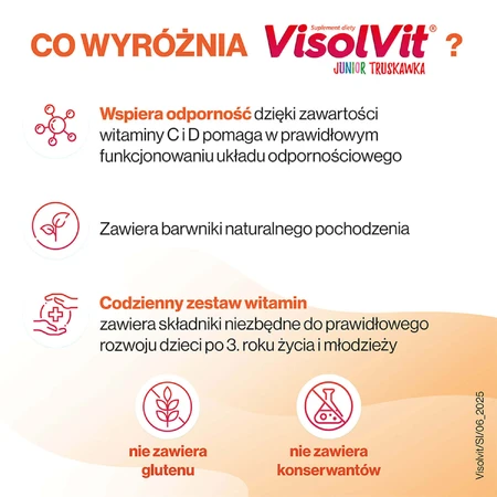 Visolvit Junior Pachet cu căpșuni, pentru copii peste 3 ani, 2 x 30 plicuri: цены и характеристики