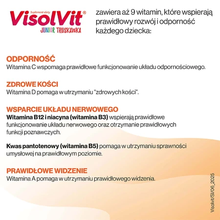 Visolvit Junior Pachet cu căpșuni, pentru copii peste 3 ani, 2 x 30 plicuri: цены и характеристики