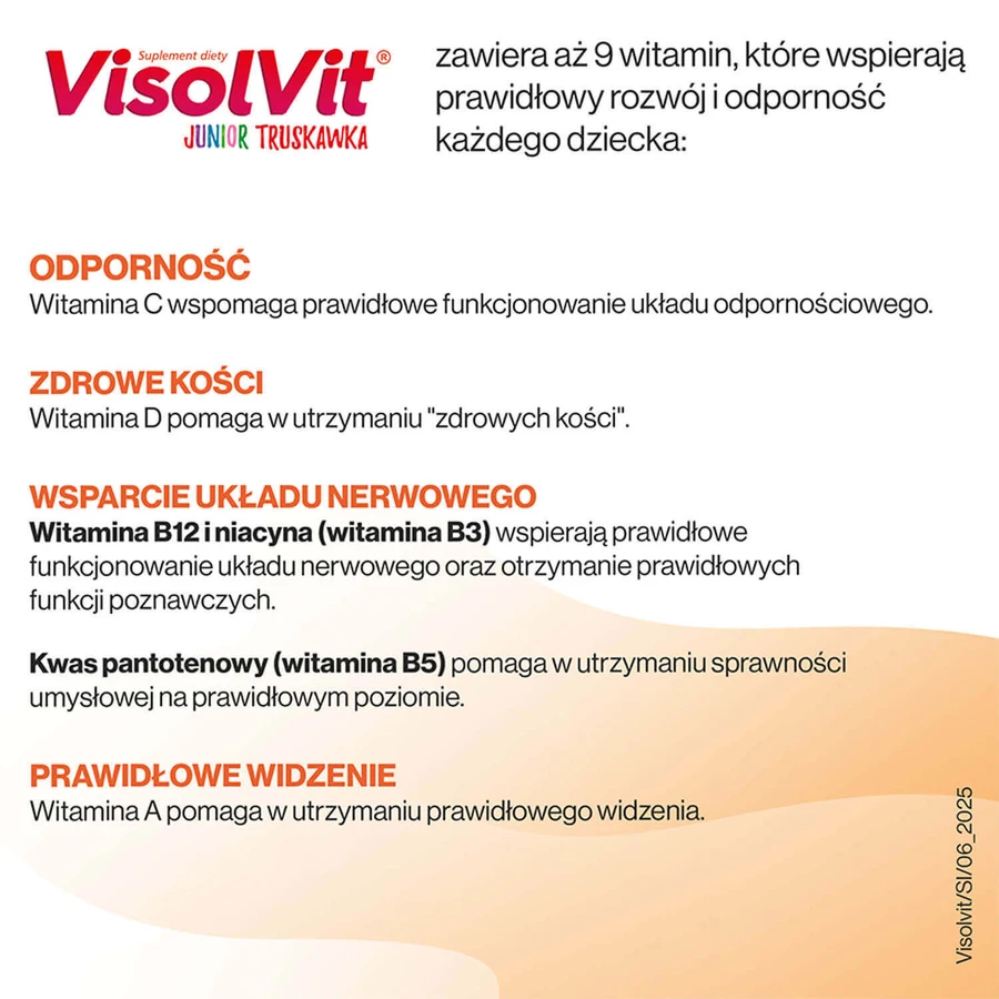 Visolvit Junior Pachet cu căpșuni, pentru copii peste 3 ani, 2 x 30 plicuri: цены и характеристики