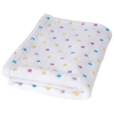 Ковдра з мікрофібри BabyMatex, Milly, 75 см x 100 см, біла з кольоровими крапками