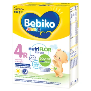 Набір Bebiko Junior 4R Nutriflor Expert, поживна молочна суміш з рисовою кашею, від 2 років, 3 х 600 г + Boon, пляшечка з соломинкою Swig, 265 мл безкоштовно