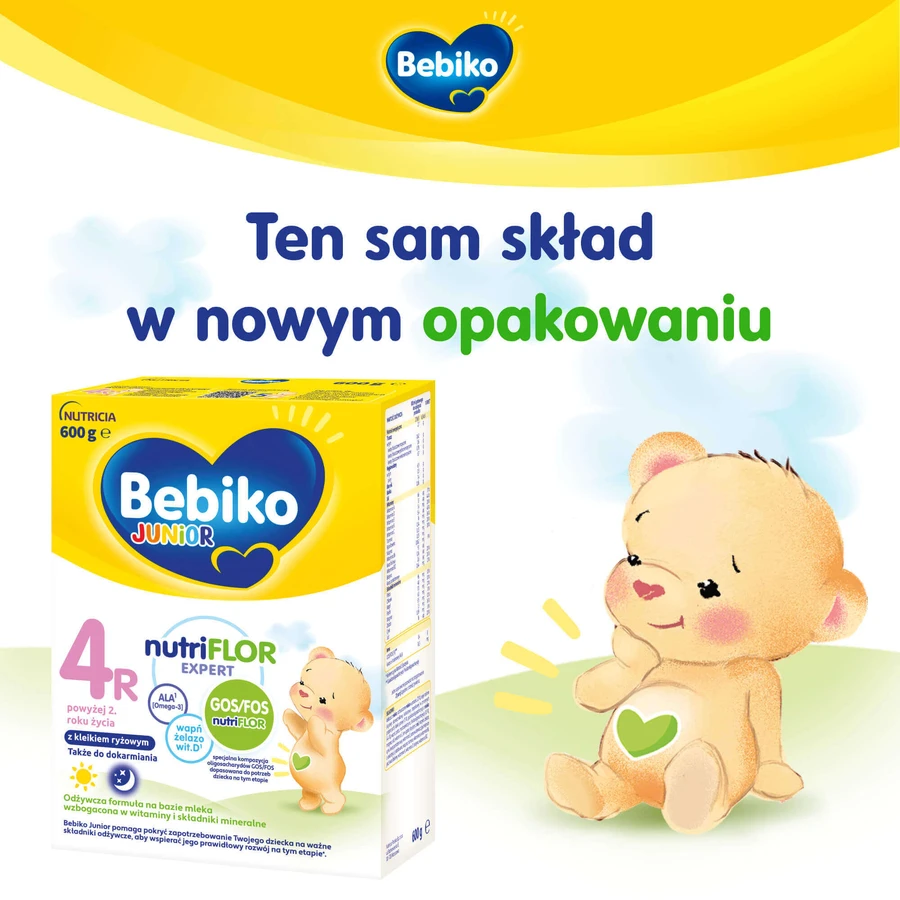 Набір Bebiko Junior 4R Nutriflor Expert, поживна молочна суміш з рисовою кашею, від 2 років, 3 х 600 г + Boon, пляшечка з соломинкою Swig, 265 мл безкоштовно: ціни та характеристики