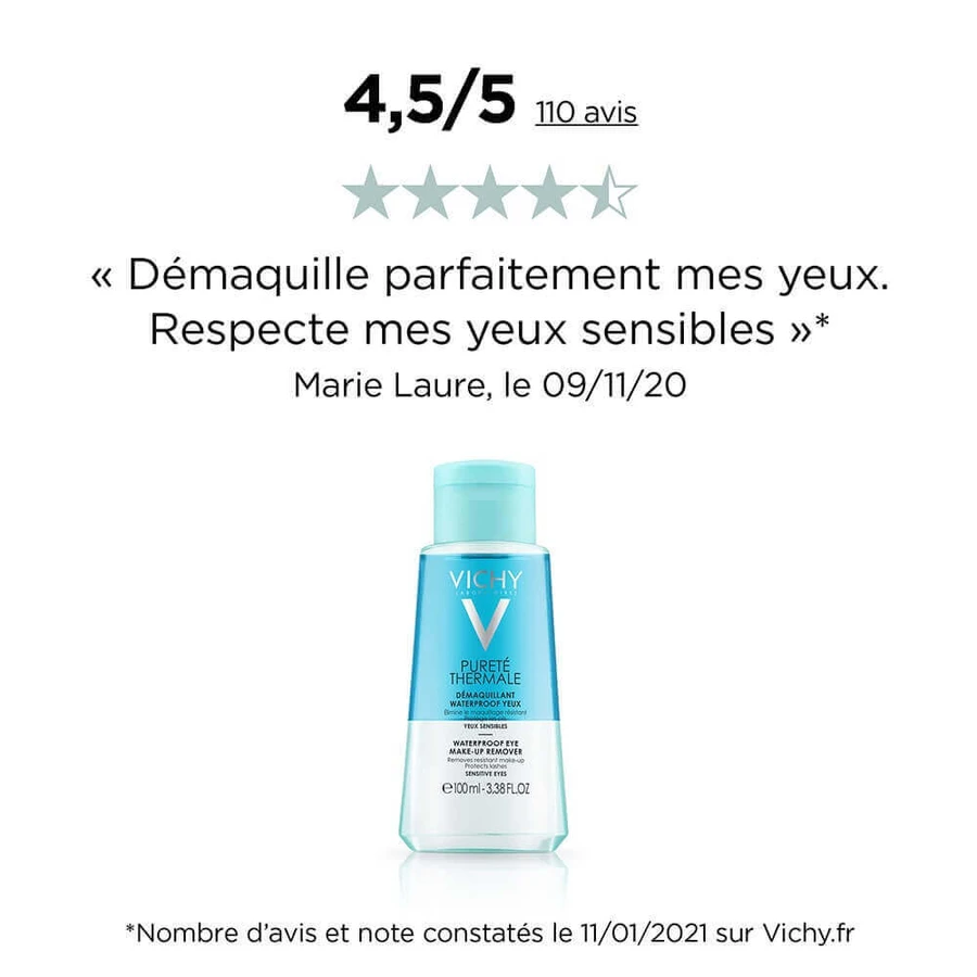 Vichy Purete Thermale Водостійка рідина для зняття макіяжу з чутливих очей 150 мл: ціни та характеристики
