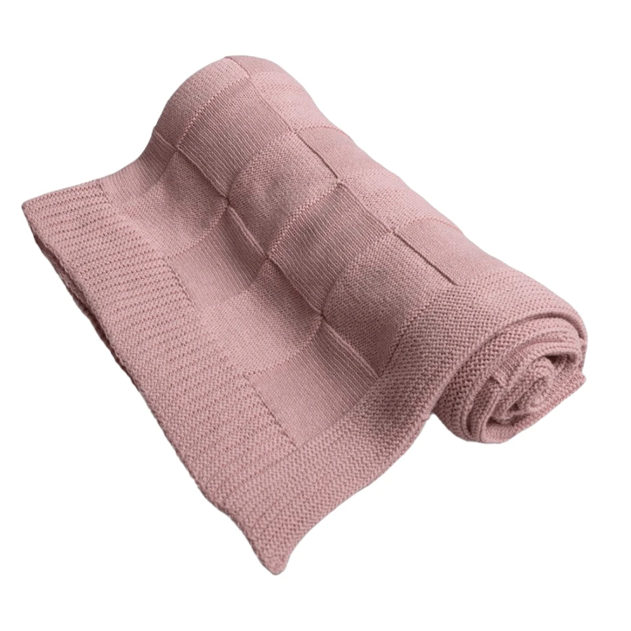BabyMatex, бавовняна ковдра в клітинку, 80 см x 100 см, перлинно-рожева: ціни та характеристики