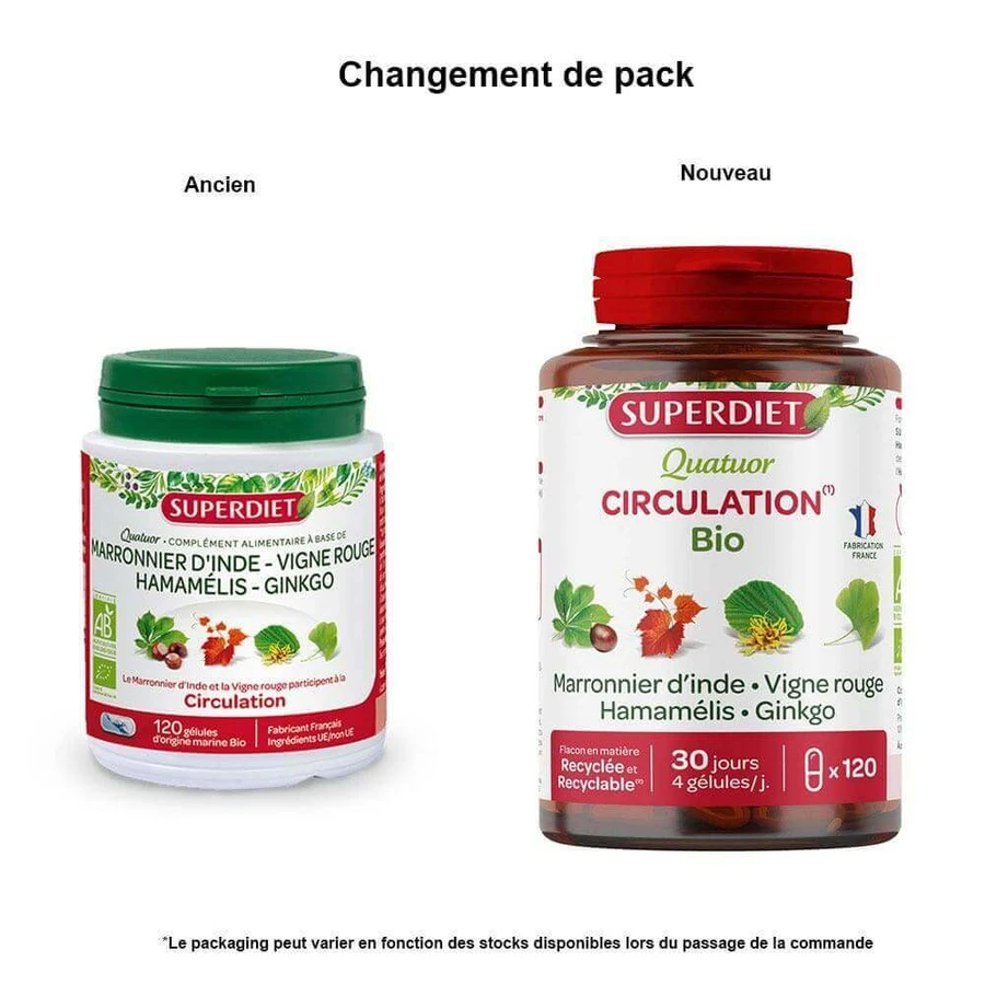 Superdiet Quatuor Circulation Red Vine 120 Capsules 120 Gélules: цены и характеристики