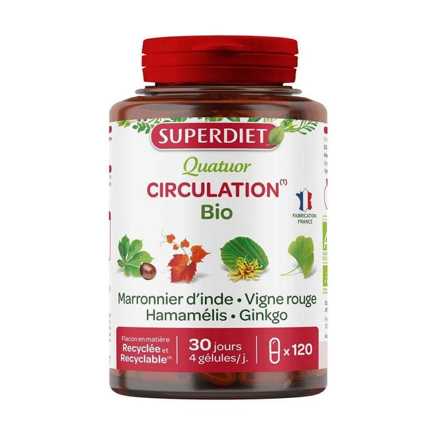Superdiet Quatuor Circulation Red Vine 120 Capsules 120 Gélules: цены и характеристики